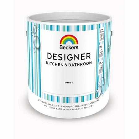 SAMCHEM Biała farba do kuchni i łazienek Beckers White 2,5l Beckers Farby Beckers Designer Kitchen &amp; Bathroom biała 2,5L