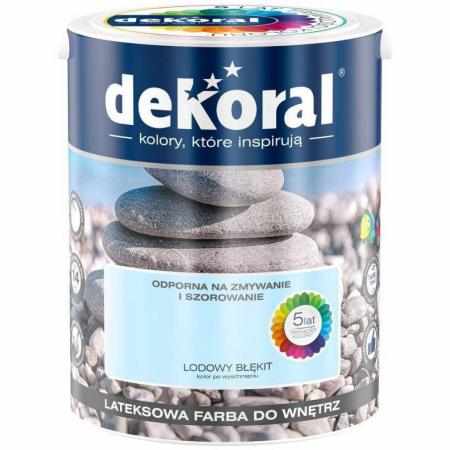 SAMCHEM AKRYLIT W LODOWY BŁĘKIT 5L DEKORAL Farby AKRYLIT W / MOC KOLORU LODOWY BŁĘKIT 5LW 2021 roku seria kolorowych farb Ak
