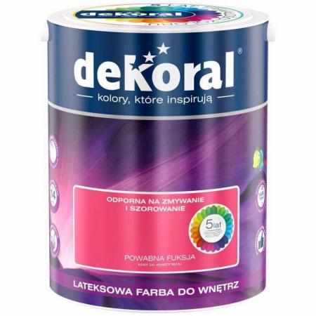 SAMCHEM AKRYLIT W POWABNA FUKSJA 5L DEKORAL Farby AKRYLIT W / MOC KOLORU POWABNA FUKSJA 5LW 2021 roku seria kolorowych farb 
