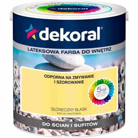 SAMCHEM AKRYLIT W SŁONECZNY BLASK 2.5L DEKORAL Farby AKRYLIT W / MOC KOLORU SŁONECZNY BLASK 2.5LW 2021 roku seria kolorowych