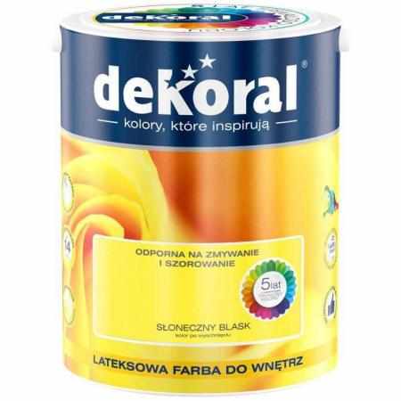 SAMCHEM AKRYLIT W SŁONECZNY BLASK 5L DEKORAL Farby AKRYLIT W / MOC KOLORU SŁONECZNY BLASK 5LW 2021 roku seria kolorowych far