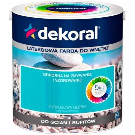 SAMCHEM AKRYLIT W TURKUSOWA GŁĘBIA 2.5L DEKORAL Farby AKRYLIT W / MOC KOLORU TURKUSOWA GŁĘBIA 2.5LW 2021 roku seria kolorowy