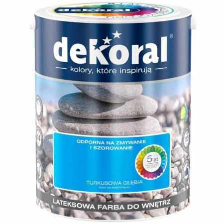 SAMCHEM AKRYLIT W TURKUSOWA GŁĘBIA 5L DEKORAL Farby AKRYLIT W / MOC KOLORU TURKUSOWA GŁĘBIA 5LW 2021 roku seria kolorowych f