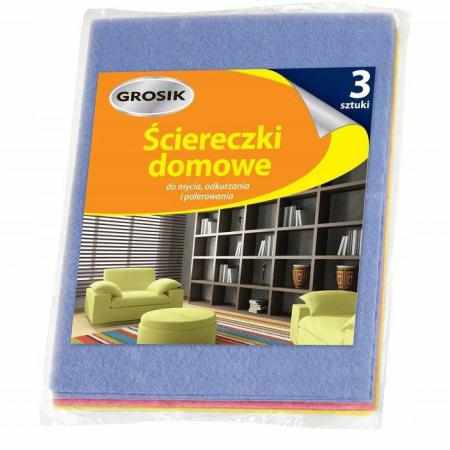 SAMCHEM GROSIK ŚCIERECZKI DOMOWE 3 SZT. 35X35 cm GROSIK Ściereczki myjki i gąbki GROSIK ŚCIERECZKI DOMOWE 3 SZT. 35X35 cm