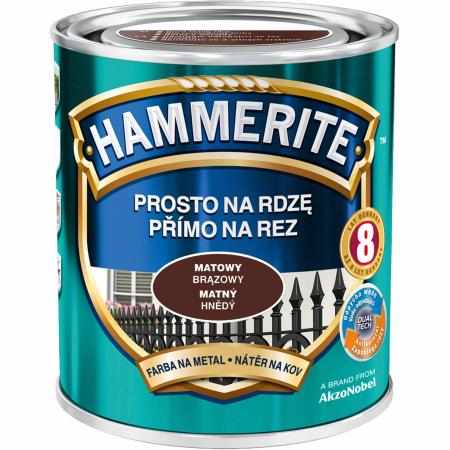SAMCHEM HAMMERITE 0.7L MATOWY BRĄZOWY Hammerite Emalie do metalu, drewna i betonu. Emalia antykorozyjna bezpośrednio na rdzę