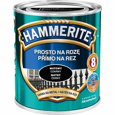 SAMCHEM HAMMERITE 0.7L MATOWY CZARNY Hammerite Emalie do metalu, drewna i betonu. Emalia antykorozyjna bezpośrednio na rdzę: