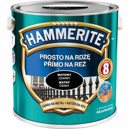 SAMCHEM HAMMERITE 2.5L MATOWY CZARNY Hammerite Emalie do metalu, drewna i betonu. Emalia antykorozyjna bezpośrednio na rdzę: