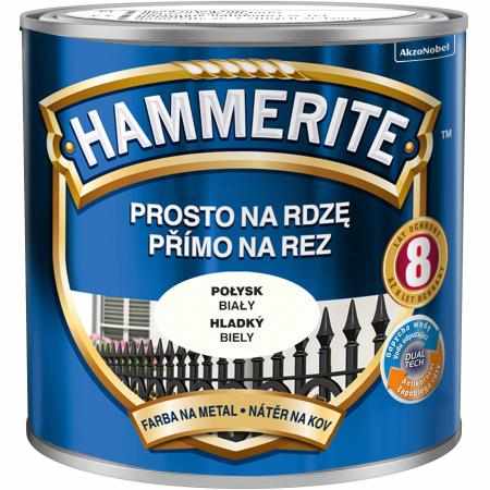 SAMCHEM HAMMERITE 0.25L POŁYSK BIAŁY Hammerite Emalie do metalu, drewna i betonu. Emalia antykorozyjna bezpośrednio na rdzę: