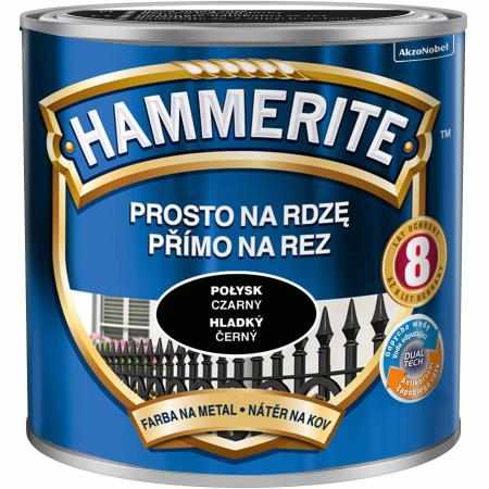 SAMCHEM HAMMERITE 0.25L POŁYSK CZARNY Hammerite Emalie do metalu, drewna i betonu. Emalia antykorozyjna bezpośrednio na rdzę
