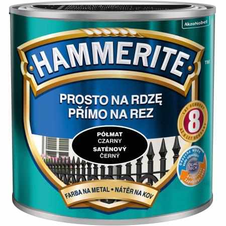 SAMCHEM HAMMERITE 0.25L PÓŁMAT CZARNY Hammerite Emalie do metalu, drewna i betonu. Emalia antykorozyjna bezpośrednio na rdzę