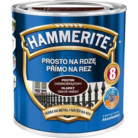 SAMCHEM HAMMERITE 0.7L POŁYSK CIEMNOBRĄZOWY Hammerite Emalie do metalu, drewna i betonu. Emalia antykorozyjna bezpośrednio n