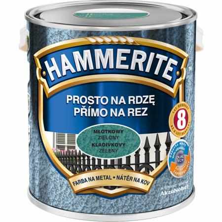 SAMCHEM HAMMERITE 2.5L MŁOTKOWY ZIELONY Hammerite Emalie do metalu, drewna i betonu. Emalia antykorozyjna bezpośrednio na rd