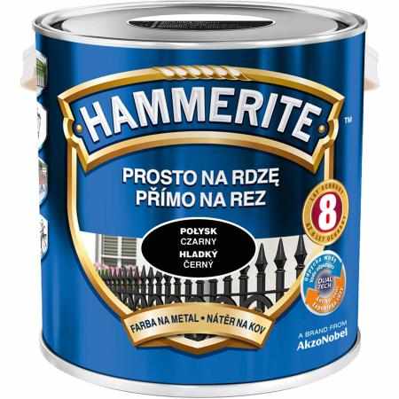 SAMCHEM HAMMERITE 2.5L POŁYSK CZARNY Hammerite Emalie do metalu, drewna i betonu. Emalia antykorozyjna bezpośrednio na rdzę: