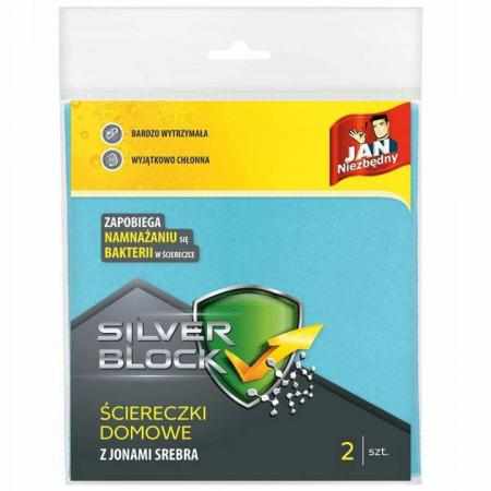 SAMCHEM JAN NIEZBĘDNY SILVER BLOCK ŚCIERECZKI DOMOWE 2 SZT JAN Niezbędny Ściereczki myjki i gąbki JAN NIEZBĘDNY SILVER BLOCK