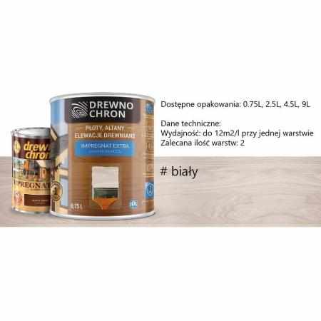 SAMCHEM DREWNOCHRON IMPREGNAT EXTRA BIAŁY 9L DREWNOCHRON Impregnat do drewna DREWNOCHRON IMPREGNAT DO DREWNA EXTRA KOLOR: BI