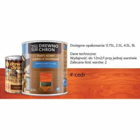 SAMCHEM DREWNOCHRON IMPREGNAT EXTRA CEDR 9L DREWNOCHRON Impregnat do drewna DREWNOCHRON IMPREGNAT DO DREWNA EXTRA KOLOR: CED