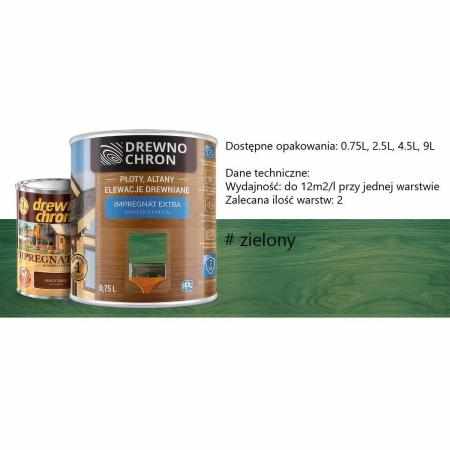 SAMCHEM DREWNOCHRON IMPREGNAT EXTRA ZIELONY 0,75L DREWNOCHRON Impregnat do drewna DREWNOCHRON IMPREGNAT DO DREWNA EXTRA KOLO
