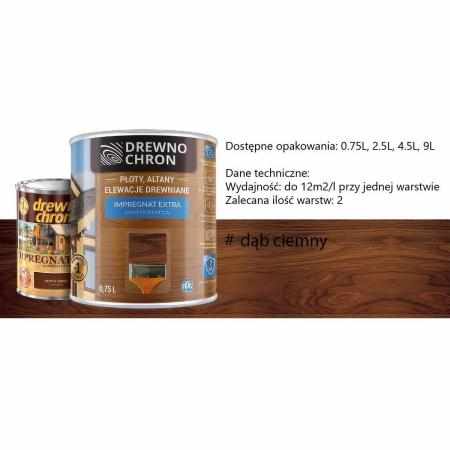 SAMCHEM DREWNOCHRON IMPREGNAT EXTRA DĄB CIEMNY 9L DREWNOCHRON Impregnat do drewna DREWNOCHRON IMPREGNAT DO DREWNA EXTRA KOLO