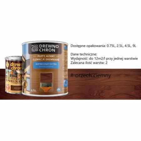 SAMCHEM DREWNOCHRON IMPREGNAT EXTRA ORZECH CIEMNY 9L DREWNOCHRON Impregnat do drewna DREWNOCHRON IMPREGNAT DO DREWNA EXTRA K