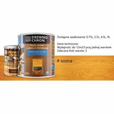 SAMCHEM DREWNOCHRON IMPREGNAT EXTRA SOSNA 9L DREWNOCHRON Impregnat do drewna DREWNOCHRON IMPREGNAT DO DREWNA EXTRA KOLOR: SO