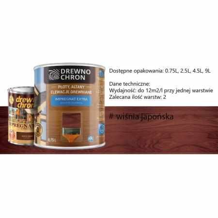SAMCHEM DREWNOCHRON IMPREGNAT EXTRA.WIŚNIA JAPOŃSKA 9L DREWNOCHRON Impregnat do drewna DREWNOCHRON IMPREGNAT DO DREWNA EXTRA