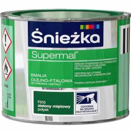 SAMCHEM Farba OLEJNA SUPERMAL ZIELONY MIĘTOWY 0,2L Śnieżka Emalie do metalu, drewna i betonu. Farba OLEJNA SUPERMAL ZIELONY 