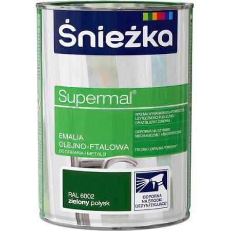 SAMCHEM Farba OLEJNA SUPERMAL ZIELONY 0.8L Śnieżka Emalie do metalu, drewna i betonu. Farba OLEJNA SUPERMAL ZIELONY 0.8L 590
