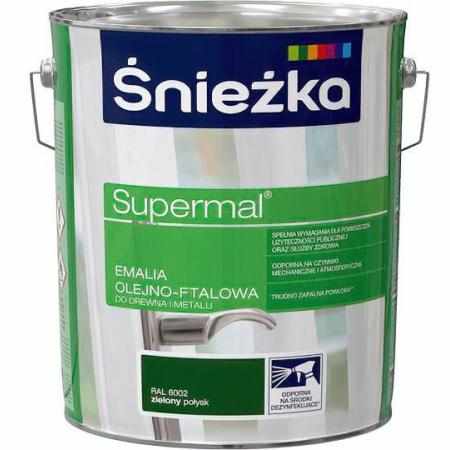 SAMCHEM Farba OLEJNA SUPERMAL Zielony 10L Śnieżka Emalie do metalu, drewna i betonu. Farba OLEJNA SUPERMAL Zielony 10L 59039