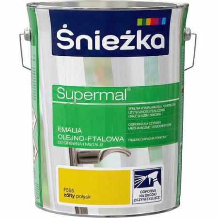 SAMCHEM Farba Olejna SUPERMAL ŻÓŁTY 5L Śnieżka Emalie do metalu, drewna i betonu. Farba Olejna SUPERMAL ŻÓŁTY 5L 59039730234