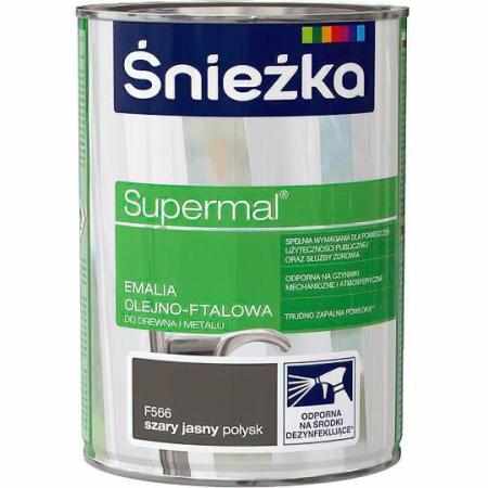 SAMCHEM Farba OLEJNA SUPERMAL SZARY JASNY 0.8L Śnieżka Emalie do metalu, drewna i betonu. Farba OLEJNA SUPERMAL SZARY JASNY