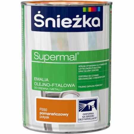 SAMCHEM Farba OLEJNA SUPERMAL POMARAŃCZOWY 0.8L Śnieżka Emalie do metalu, drewna i betonu. Farba OLEJNA SUPERMAL POMARAŃCZOW