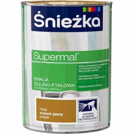SAMCHEM Farba OLEJNA SUPERMAL ORZECH JASNY 0.8L Śnieżka Emalie do metalu, drewna i betonu. Farba OLEJNA SUPERMAL ORZECH JASN