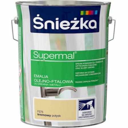 SAMCHEM Farba Olejna SUPERMAL KREMOWY 5L Śnieżka Emalie do metalu, drewna i betonu. Farba Olejna SUPERMAL KREMOWY 5L 5903973