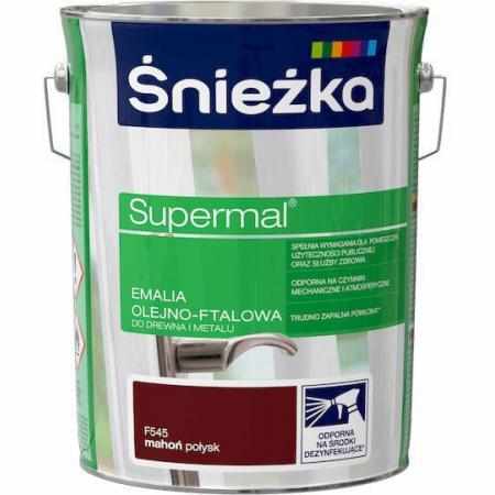 SAMCHEM Farba Olejna SUPERMAL MAHOŃ 5L Śnieżka Emalie do metalu, drewna i betonu. Farba Olejna SUPERMAL MAHOŃ 5L 59039730025