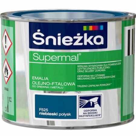 SAMCHEM Farba OLEJNA SUPERMAL NIEBIESKI 0,2L Śnieżka Emalie do metalu, drewna i betonu. Farba OLEJNA SUPERMAL NIEBIESKI 0,2L