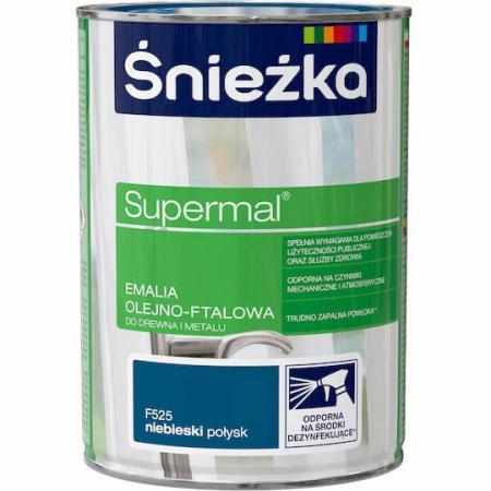 SAMCHEM Farba OLEJNA SUPERMAL NIEBIESKI 0.8L Śnieżka Emalie do metalu, drewna i betonu. Farba OLEJNA SUPERMAL NIEBIESKI 0.8L