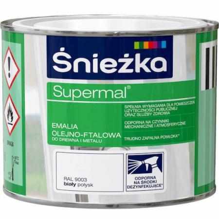 SAMCHEM Farba OLEJNA SUPERMAL BIAŁY 0,2L Śnieżka Emalie do metalu, drewna i betonu. Farba OLEJNA SUPERMAL BIAŁY 0,2L 5903973