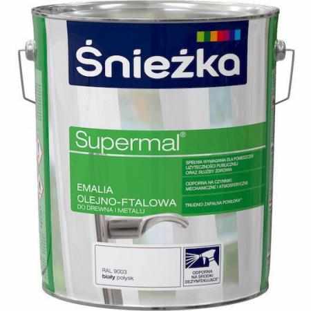 SAMCHEM Farba OLEJNA SUPERMAL Biały 10L Śnieżka Emalie do metalu, drewna i betonu. Farba OLEJNA SUPERMAL Biały 10L 590397300