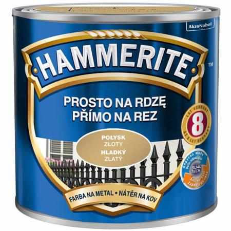 SAMCHEM HAMMERITE 0.25L POŁYSK ZŁOTY Hammerite Emalie do metalu, drewna i betonu. Emalia antykorozyjna bezpośrednio na rdzę: