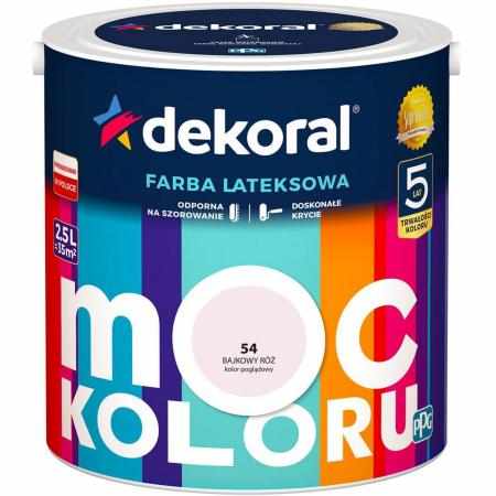 SAMCHEM AKRYLIT W BAJKOWY RÓŻ 2.5L DEKORAL Farby AKRYLIT W / MOC KOLORU BAJKOWY RÓŻ 2.5LW 2021 roku seria kolorowych farb Ak