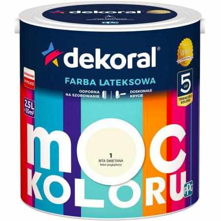 SAMCHEM AKRYLIT W BITA ŚMIETANA 2.5L DEKORAL Farby AKRYLIT W / MOC KOLORU BITA ŚMIETANA 2.5LW 2021 roku seria kolorowych far SAMCHEM AKRYLIT W BITA ŚMIETANA 2.5L DEKORAL Farby AKRYLIT W / MOC KOLORU BITA ŚMIETANA 2.5LW 2021 roku seria kolorowych far