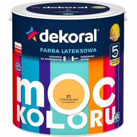 SAMCHEM AKRYLIT W CYTRYNOWA BEZA 2.5L DEKORAL Farby AKRYLIT W / MOC KOLORU CYTRYNOWA BEZA 2.5LW 2021 roku seria kolorowych f