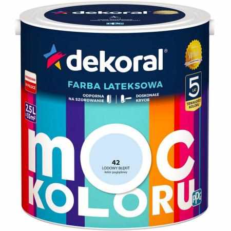 SAMCHEM AKRYLIT W LODOWY BŁĘKIT 2.5L DEKORAL Farby AKRYLIT W / MOC KOLORU LODOWY BŁĘKIT 2.5LW 2021 roku seria kolorowych far