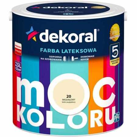 SAMCHEM AKRYLIT W MIGDAŁOWY 2.5L DEKORAL Farby AKRYLIT W / MOC KOLORU MIGDAŁOWY 2.5LW 2021 roku seria kolorowych farb Akryli
