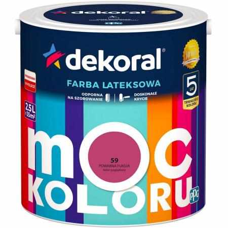 SAMCHEM AKRYLIT W POWABNA FUKSJA 2.5L DEKORAL Farby AKRYLIT W / MOC KOLORU POWABNA FUKSJA 2.5LW 2021 roku seria kolorowych f