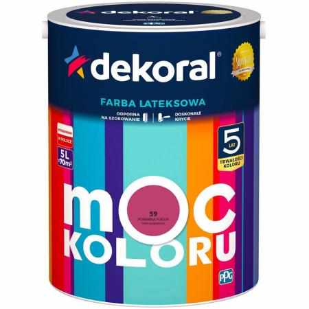 SAMCHEM AKRYLIT W POWABNA FUKSJA 5L DEKORAL Farby AKRYLIT W / MOC KOLORU POWABNA FUKSJA 5LW 2021 roku seria kolorowych farb 