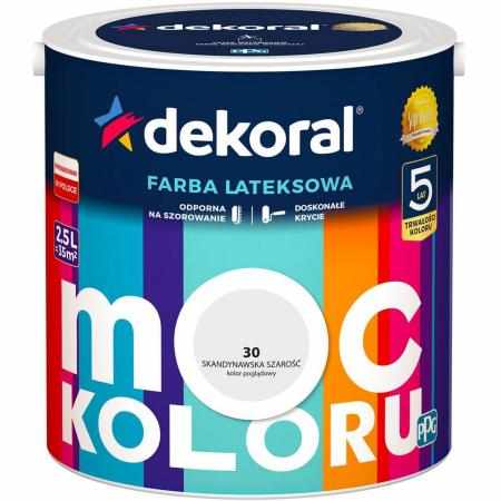 SAMCHEM AKRYLIT W SKANDYNAWSKA SZAROŚĆ 2.5L DEKORAL Farby AKRYLIT W / MOC KOLORU SKANDYNAWSKA SZAROŚĆ 2.5LW 2021 roku seria 
