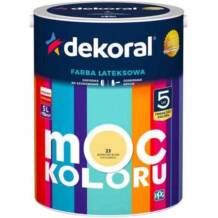 SAMCHEM AKRYLIT W SŁONECZNY BLASK 5L DEKORAL Farby AKRYLIT W / MOC KOLORU SŁONECZNY BLASK 5LW 2021 roku seria kolorowych far