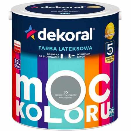 SAMCHEM AKRYLIT W SREBRZYSTA SZAROŚĆ 2.5L DEKORAL Farby AKRYLIT W / MOC KOLORU SREBRZYSTA SZAROŚĆ 2.5LW 2021 roku seria kolo