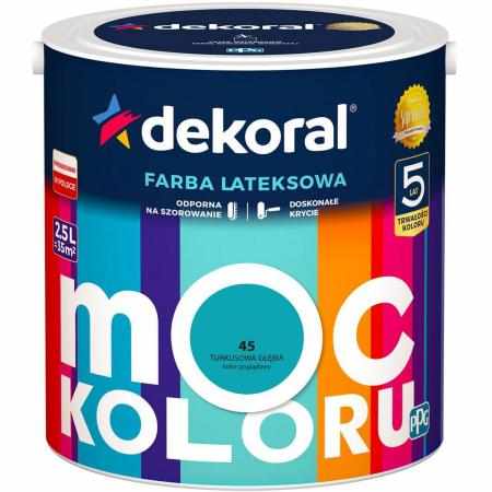 SAMCHEM AKRYLIT W TURKUSOWA GŁĘBIA 2.5L DEKORAL Farby AKRYLIT W / MOC KOLORU TURKUSOWA GŁĘBIA 2.5LW 2021 roku seria kolorowy